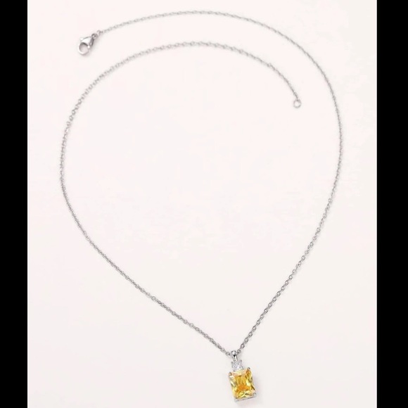 Yellow Cubic Zirconia Necklace - Picture 5 of 6